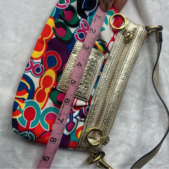 Coach Poppy Multicolor Wristlet with Gold Details - Picture 6 of 7